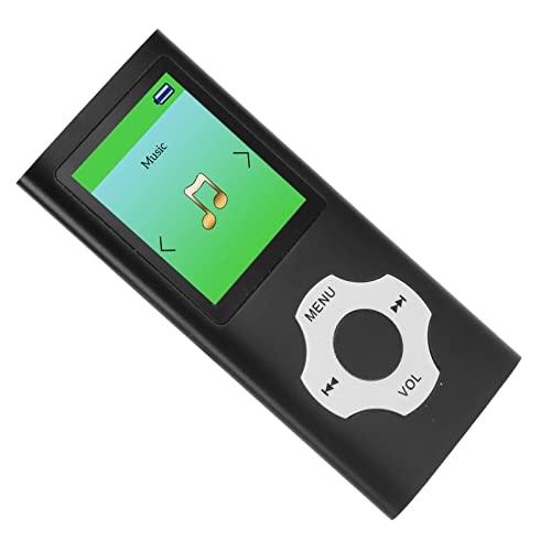 Reproductor de MP3 con Radio FM y Grabadora de Voz, Reproductor de Música con Pantalla LCD de 1,8 Pulgadas con Reproducción de Video para Estudiantes (Negro)