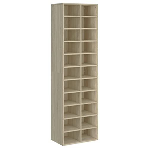 vidaXL Armoire à Chaussures, Organisateur de Chaussures avec Étagère, Meuble de Rangement Entrée Maison Intérieur, Chêne Sonoma Bois d’Ingénierie