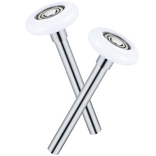 Ciieeo Rodillo de Nylon para Puerta de Garaje con Rodamientos de Precisión, 2 Piezas, Ruedas Silenciosas con Vástago, Repuesto para Rieles Estándar y Puertas Automáticas, Funcionamiento