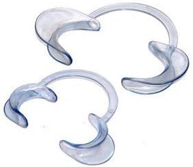 Dental Mouth Opener Teeth Whitening Cheek Retractor for Adult(Transparent Clear Blue,Size L) (5 PCS)
