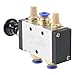 HanOaki 4R21008 Push Pull Pneumatic Valve 5 Ways 2 Positions Metal Plastic BSPT Manual Air Control with Silencer and Connectors Effective Area for Industrial Automation