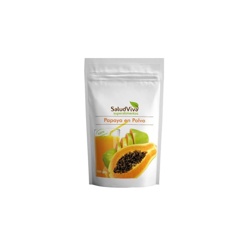 Papaya en Polvo Bio 125g | Salud Viva | Superalimento Ecológico | Rica en Enzimas Naturales | Ideal para Batidos, Yogures y Repostería Saludable