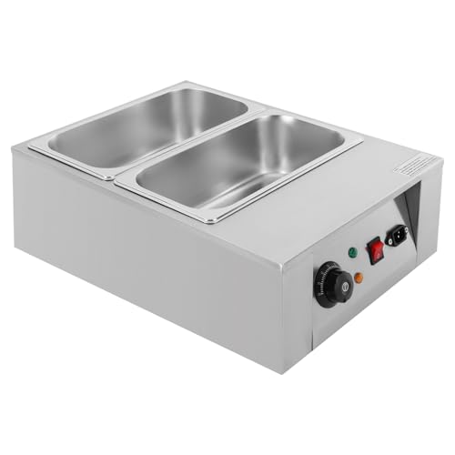 Commercial Chocolate Melting Machine, 600W Electric Chocolate Melter 17.6lbs 2 Tank Chocolate Melting Pot Food Warmer, 77-185°F, for Melting and Heating Chocolate Milk Cream
