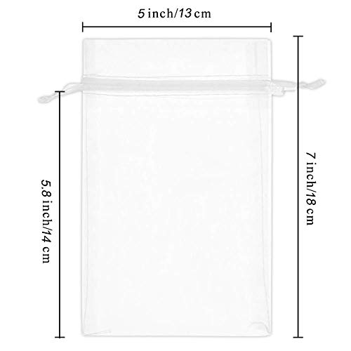 Wudygirl 100pcs White Organza Bags