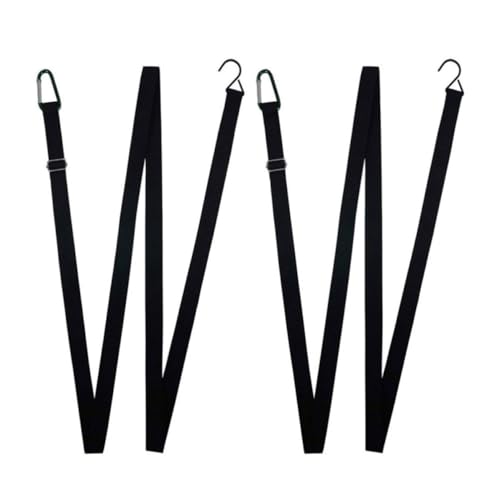 Correa de fijación para funda de coche antiviento, pack de 2 piezas negras ajustables con hebilla
