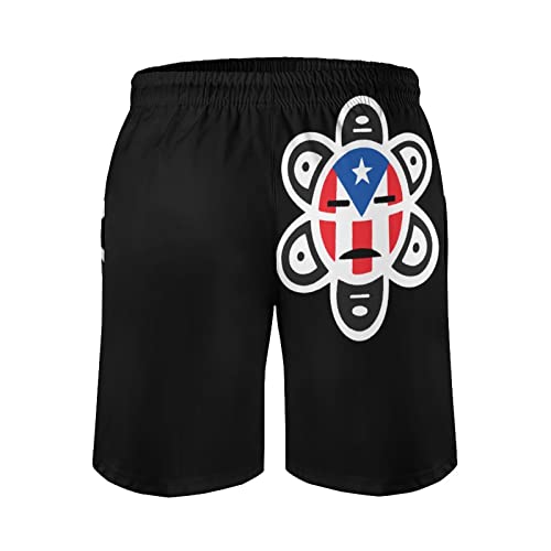 Mens Swim Trunks Puerto Rico Frog Flag Quick Dry Swim Shorts with Mesh Lining Funny Swimwear Bathing Suits3