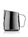 Price comparison product image Barista & Co Stainless Steel Milk Jug - Portable Dial Milk Frothing Jug for Coffee Machine with Internal Measuring Marks - Black 420ml Milk Frothing Pitcher for Coffee Art Making, as Latte, Cappuccino