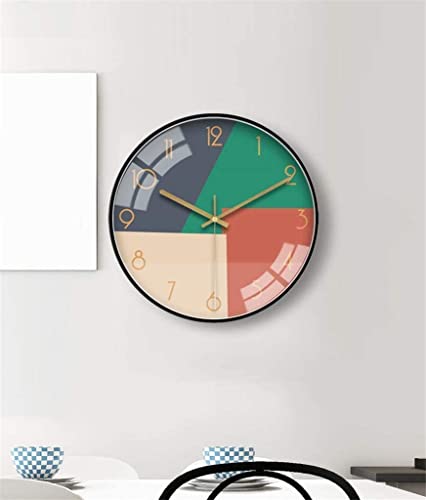 Image of Wall Clock 12 inch Silent Quartz Decorative Wall Clock Non-Ticking Classic Digital Clock Battery Operated Round Easy to Read Handheld Complete Home /Kitchen /Bedroom (403)
