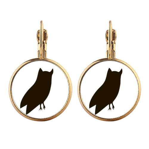 Boucles d'oreilles hibou noir et doré pour illuminer vos tenues de soirée