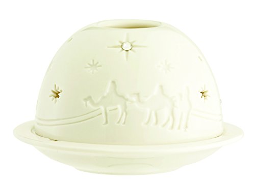 Irlandés Belleek portavelas de cúpula de tres Reyes