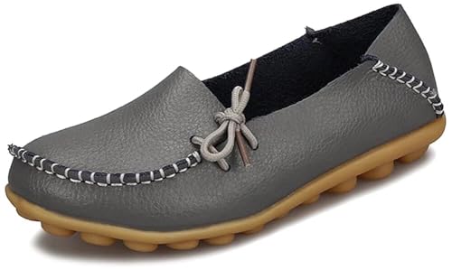 Image of Women's Leather Slipper Loafers Flat Shoes Slip-Ons