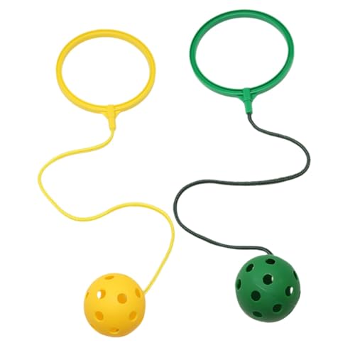 BESPORTBLE 2Pcs Jumping Ring Ball Elastic Bouncing Fitness for Whirling Ball for Fun Exercise Yellow Green