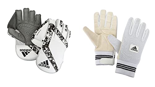 Adidas Cricket Wicket Keeping Pallera 3.0 Gloves and XT 1.0 WK Inner Gloves Combo, Adult Size