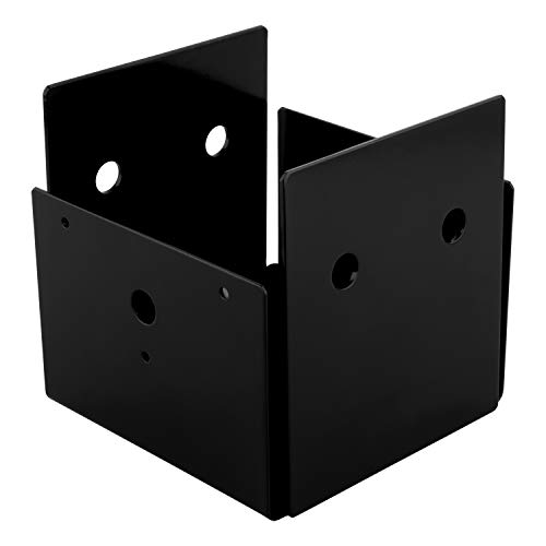 National Hardware N800-211 Structural Post Base Outdoor Reinforcement Hardware Reinforcement for Mailboxes Pergolas and Gazebos Use 6x6 Install to Concrete or Stone, 5 X 5 1/2 X 5 5/8,Indio, Black