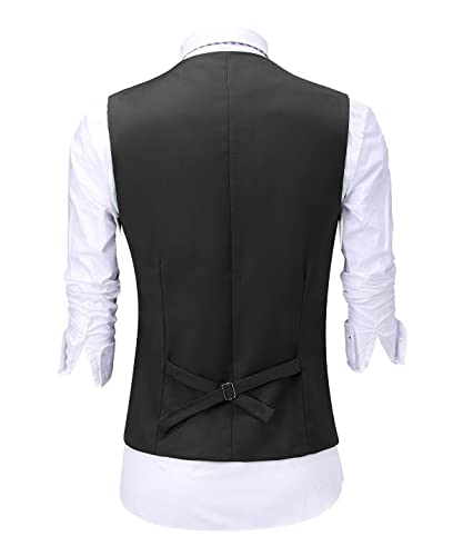 Tuikayoo Mens Formal Business Tuxedo Vest Dress Suit Waistcoat Slim Fit Wedding Groomsmen3