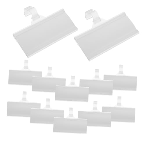 EXAOMBLE ワイヤー棚ラベルホルダー 再利用可能なプラスチック製棚ラベルクリップ スーパー価格表示用 商品サイン用紙タグ付き