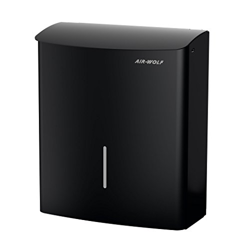 AIR-WOLF Hygieneabfallbehälter, Edelstahl mattschwarz beschichtet, Serie Alpha Cover