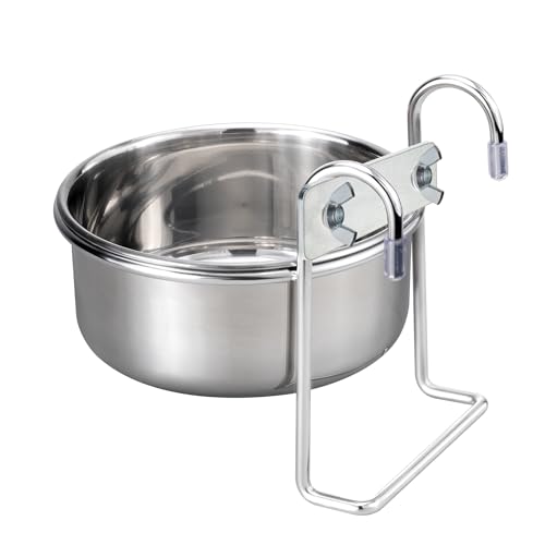 Navaris hängender Hundenapf erhöht - Ø14cm Futternapf für Hund - hängender erhöhter Hundenapf - Fress Napf zum Anhängen für Gitter und Käfig