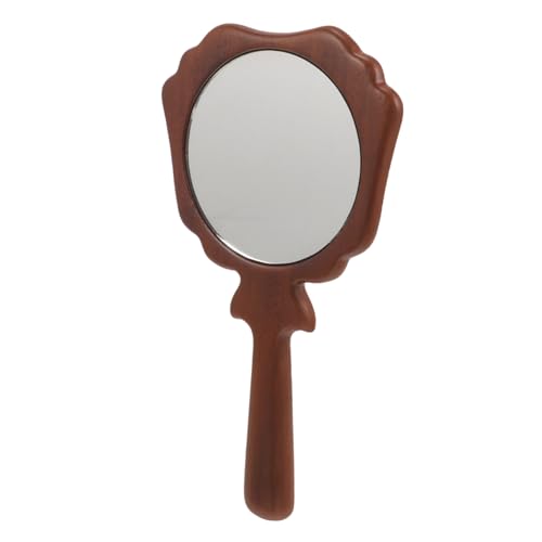 Ipetboom Sandalwood Handheld Mirror with Ergonomic Design High Definition Purse Mirror for Makeup Application Travel and Beauty Salon Professionals Compact Accessory with Natural