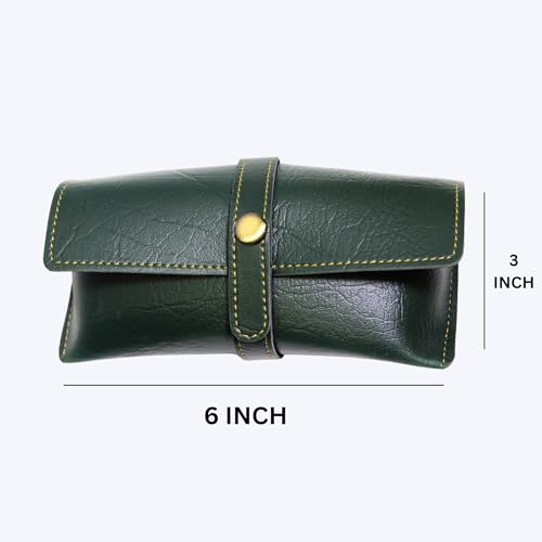 Image of Personalized Leather Goggle Cover | Custom Name | Unisex Faux Leather Eyewear Case with Button Closure | Travel-Friendly & Durable Sunglasses Holder for Men & Women