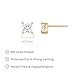 Amazon Essentials Yellow 18K Gold Plated Sterling Silver Princess Cut Cubic Zirconia Stud Earrings (4.5mm)