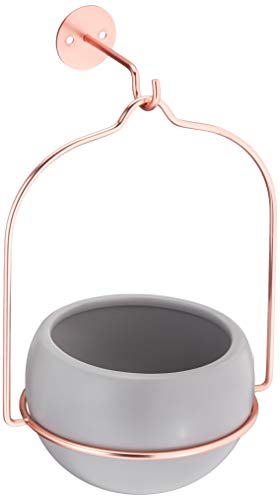 Preisvergleich Produktbild AmazonBasics Pflanztopf zum Aufhängen, rund, Grau / Kupferfarben, 3 Stück