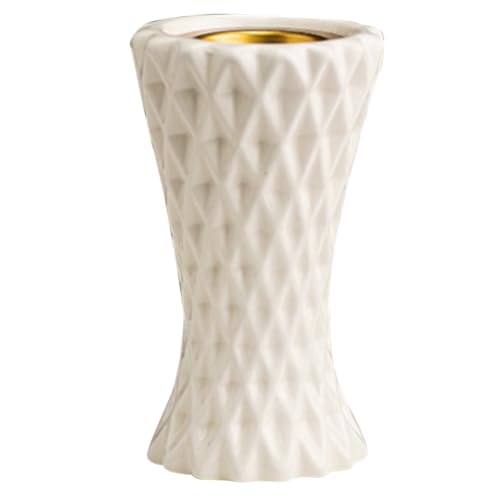 Brûleur d'encens en céramique au design rétro et finitions blanches épurées - 8