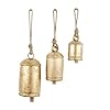 Deco 79 Gold Metal Tibetan Inspired Decorative Giant XL Cow Bells with Jute Hanging Rope, Set of 3 10″,8″,6″H – Cylindrical