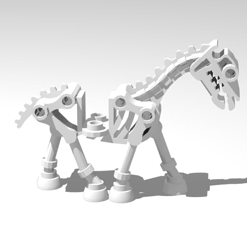 10 Piece Horse Skeletal/Skeleton White Compatible with Lego Parts 59228
