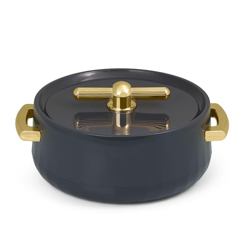 SELVEL Giving shape to life! stainless steel Elegance 1700ml Casserole|Advanced PU Insulation|Elegant Design Insulation|Keeps Food hot & Fresh for Long Hours|(Dark Grey 1700 Ml)