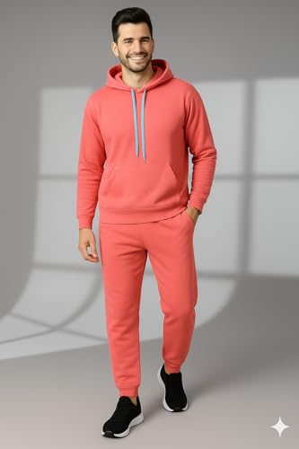 Image of Mack Jonney Solid Track Suit for men | Co-ord Set | Warm Fleece Tracksuit Set | Full Sleeve Hoodie