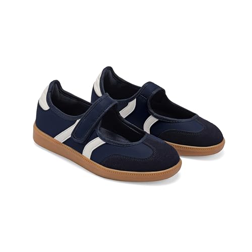 Image of Mary Jane Sneakers for Women Slip on Ballet Flats Walking Retro Sneakers | Round Toe Mary Jane Shoes,Hook and Loop,Lightweight Footwear,Women Fashion Sneakers for Walking, Travel, Workout, Daily Wear