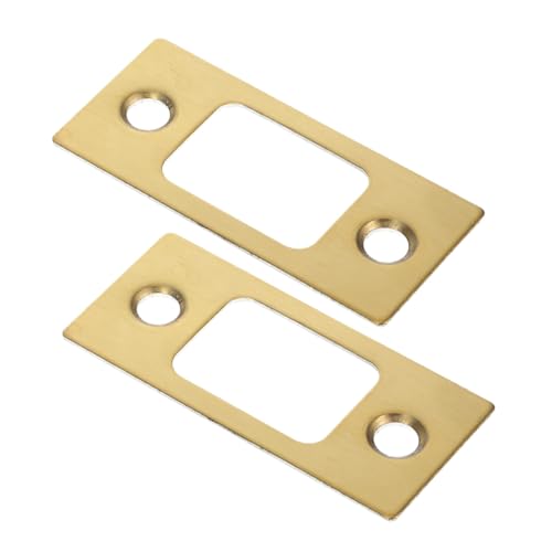 SAFIGLE 2 piezas Placa de Golpe para Puerta Interior de Acero Inoxidable Guía para Cerrojo Refuerzo de Cierre para Puertas de Madera Acabado Negro Incluye Tornillos Seguridad y