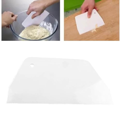 Dough Scraper Bowl Scraper Bread Cream Cake Pizza Cutter Bench Scraper Food Safety Flexible ABS Multi-Function Kitchen Scraper Tool for Dough, Pastry, Pizza, Bread Baking