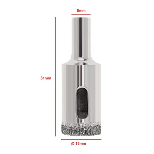 Broca de diamante 18mm para vidrio y cerámica miniatura 2