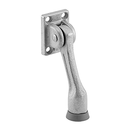 Prime-Line 658-1002 Door Holder, 4 in. Drop Down, Zinc Diecast, Bronze Plated, Black Rubber Foot (Single Pack)