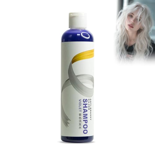 Hair Color Shampooing anti-jaunissement - 275 ml - Shampooing réparateur de couleur violet intense argenté - Pour cheveux blonds et gris