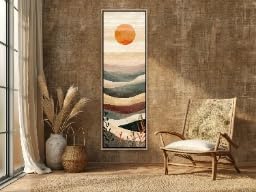 Tableau montagne bohème en toile verticale 55x165cm sans cadre