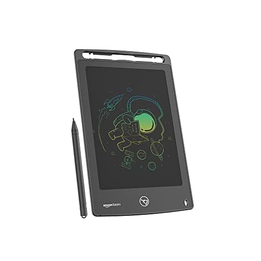 amazon basics Writing Tablet with 8.5-inch rainbow colour LCD screen and Stylus Pen for Kids & Adults (Black)