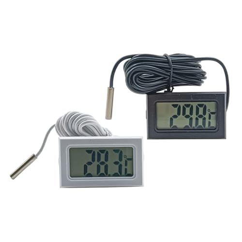 FY-10 LCD�f�W�^�����x�v���x�Z���T�[���x�e�X�^�[���o�탂�j�^�[2M�Z���T�[�P�[�u���t�������ٗp(White-2M Cable,2PCS)