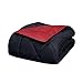 Silky Soft - Goose Down Alternative Reversible 3pc Comforter Set- Available in A Few Sizes and Colors , Full/Queen, Black/Burgundy