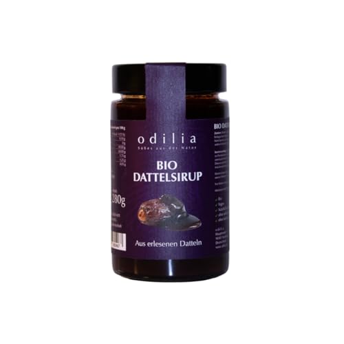 Odilia Bio Dattel-sirup | 100% Natürliches Süßungsmittel aus Datteln | Vegan Glutenfrei & Reich an Mineralien | Vielseitig zum Backen & Süßen