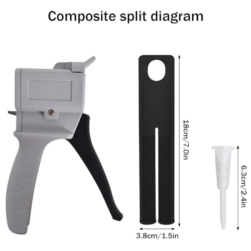 Dosierpistole für AB-Epoxid, 50 ml AB Epoxid Klebepistole Griff Klebstoff Gemischt, 1:1 Presse Pistole Kartuschenpistole, Dosierpistole zum Mischen von 1:1 AB-Kleber, für 50 ml Epoxidkartusche