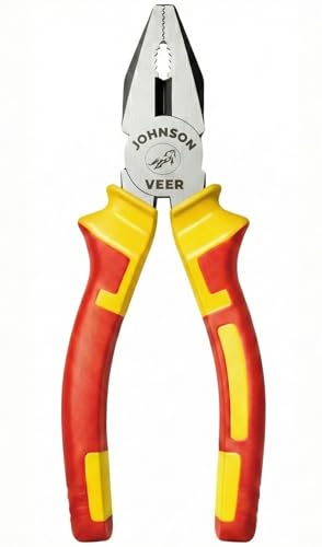 Image of Johnson Heavy Duty Rust Proof Plier Insulated Combination Pliers 8-Inch with Anti-Slip Grip, Wire Cutter & Gripper, Forged Chrome Vanadium Steel for Electricians & Home Repair