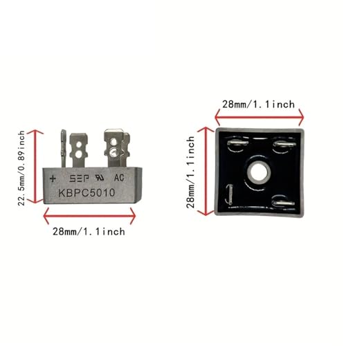 Puentes rectificadores de diodo KBPC5010, pack de 5 componentes electrónicos de 50A y 1000V 6