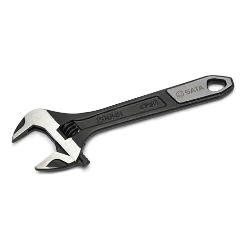 SATA ST47123 Llave inglesa ajustable de mandíbula extra ancha de 8 pulgadas con cuerpo de aleación de acero forjado y acabado cromado