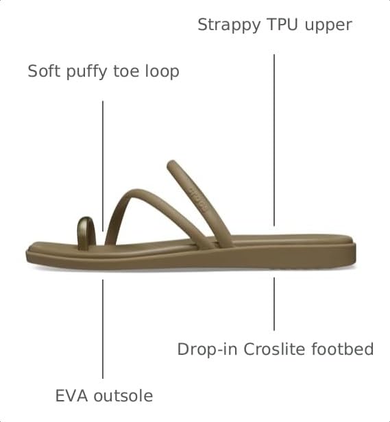 Image of Crocs Women's Miami Toe Loop Sandals | Square Toe Flat | Flexible Straps | Croslite Foam Footbed
