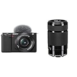 Sony Alpha ZV-E10 APS-C spiegellose Vlog-Kamera mit 16-50mm Objektiv (Display für Vlogging, 4K-Video, Echtzeit-Augen-Autofokus) + 55210