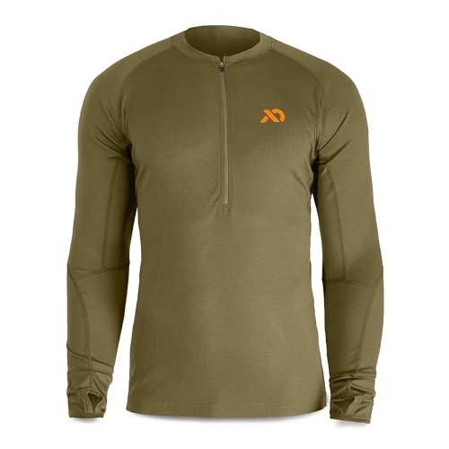 First Lite Men's Wick Quarter Zip - Ultralight Merino Wool Camo Hunting Baselayer