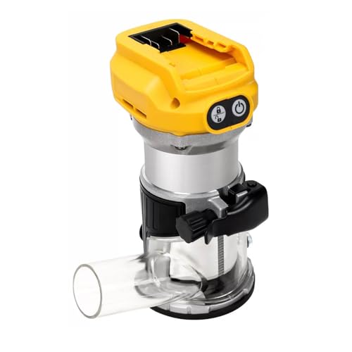 Luqeeg Fresadora Compacta, Motor Sin Escobillas de 30000 RPM 6 Velocidades Carpintería Fresadora Eléctrica Inalámbrica y Kit de Brocas Cortadora de Madera para la Serie